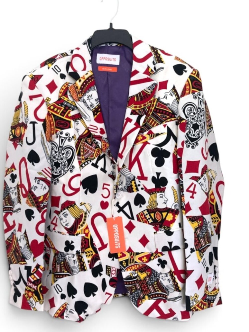 Opposuits Poker Night Jacket King of Clubs Casino Party Halloween Card Blazer 48